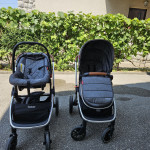 Dvoja kolica sa dvije košare.