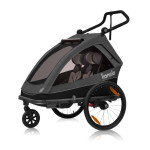 Lionelo Cama dječja kolica i prikolica za bicikl za dvoje djece, Black