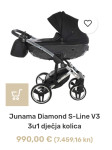 Prodajem dječja kolica JUNAMA DIAMOND S LINE V3 3 U 1