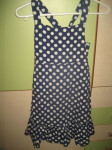 PLAVA HALJINA NA BIJELE TOČKE S VOLANOM vel.146/152