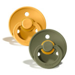 BIBS Colour dude (okrugle) - Honey Bee/Olive (vel.1)