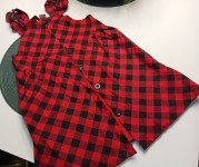 KARIRANA CRVENA HALJINA VEL 134 - NOVO