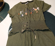 PAMUČNA ZELENA AHALJINA VEL.140,VEL.152,VEL.158 - NOVO