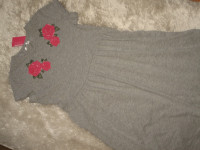 SIVA CVJETNA HALJINA VEL. 140  9-10 GODINA - NOVO