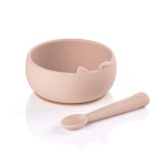 JANE Silikonska posuda za hranjenje + žlica, Pale