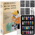 Glitter tattoo set za izradu tetovaža 186 šablona i glitter