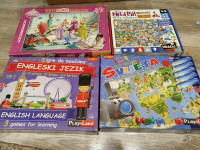 Set edukativnih igara i puzzli za djecu – engleski + društvene igre