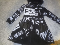 Jakna, mantil s kožnim detaljima za 5-6 god. NOVO