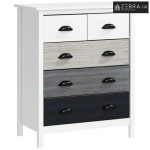 Komoda, 5 ladica, lakirana površina, MDF i borovina, 70 x 38 x 85 cm,