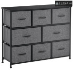 Komoda s 8 platnenih ladica, 2 velike, 6 malih, metalni okvir, zaštita