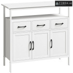 Komoda s podesivim policama, vitrina za bife s 3 ladice, 3 vrata, 95 c