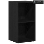 Stalak za ploče - Kutija za pohranu vinilnih ploča crni hrast 71x34x36