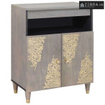 Kreveta Siva i zlatna 60 x 33 x 75 cm Čvrsto drvo manga