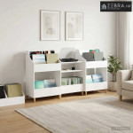 Set medijskih polica 3 kom. Bijela 212 x 46 x 112 cm - Bijela