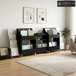 Set medijskih polica 3 kom. Crni hrast 212 x 46 x 112 cm - Crni hrast