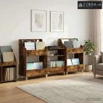 Set medijskih polica 3 kom. Dimljeni hrast 212 x 46 x 112 cm - Dimljen