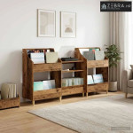 Set medijskih polica 3 kom. Staro drvo 212 x 46 x 112 cm - Staro drvo