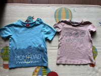 Dvije majice kratkih rukava 92 plava i bež