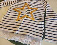 MAJICA VEL 128 i vel.110 - NOVO s čipkom i šljokicama