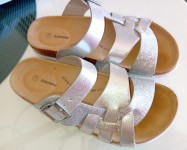 Srebrne papuče natikače vel.34