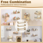 Set od 3 dječje police, zidne police od punog drva