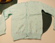 MINT ZELENA VESTA NA SREBRNE ZVJEZDICE VEL.128 - NOVO