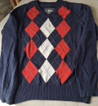 H&M plava karirana vesta, očuvana, vel. 10-12 g.