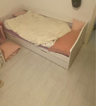 2X djecji drveni krevet sa spremnikom 90x200 i madrasem