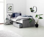 Krevet s pohranom 90x200 bijela/beton siva, dva kreveta, cijena po kom