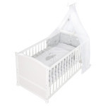 Krevetić za bebe sa madracom,posteljinom,zaštite i baldehina!70x140cm!