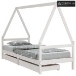 Okvir za dječji krevet s ladicama bijeli 80x200 cm od borovine - Bijel