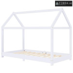 Okvir za dječji krevet od masivne borovine bijeli 70 x 140 cm - Bijela