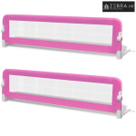 Sigurnosna ogradica za dječji krevet 2 kom ružičasta 150 x 42 cm - Ruž