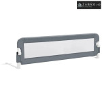 Sigurnosna ogradica za dječji krevet siva 150 x 42 cm poliester - Siva