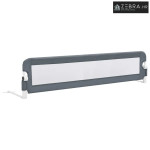 Sigurnosna ogradica za dječji krevet siva 180 x 42 cm poliester - Siva