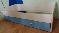 Zidni krevet s ladicom - plavi 90*200