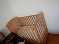 Drveni krevetić za bebe/ malu djecu +ortopedski antialergijski madrac