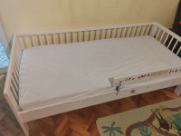 Ikea Okvir kreveta+letvičasta podnica, bijela, 70x160 cm+madrac+plahte