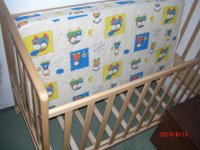 Dječji krevet za madrac 70x140cm lakirana bukovina, kotači,podnica