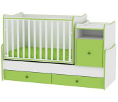 Lorelli Bertoni TREND PLUS krevetac za bebe 5u1 White green