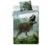 Pamučna posteljina 140x200 Dinosaur T-rex zelena