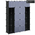 Modularni ormarić s 14 pretinaca crno-bijeli 37x146x180,5 cm - Crno-bi