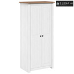 Ormar bijeli 80x50x171,5 cm masivna borovina asortiman Panama - Bijela