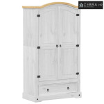 Ormar Corona 102 x 52 x 186 cm od masivne borovine - Bijela