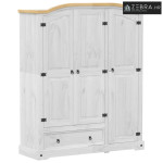 Ormar Corona 151,5 x 52 x 186 cm od masivne borovine - Bijela