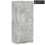 Ormar siva boja betona 80 x 52 x 180 cm od konstruiranog drva - Beton