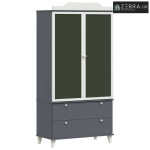 Ormarić s pločom za pisanje Siva i bijela Konstruirano drvo