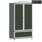 Ormarić s pločom za pisanje Siva i bijela Konstruirano drvo