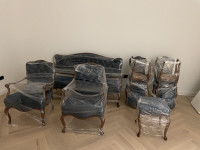 Antikni namjestaj, renovirano, dvosjed, fotelje, stolice