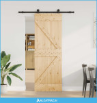 Klizna vrata NARVIK 70 x 210 cm (152,5 cm) Prirodna i crna - NOVO